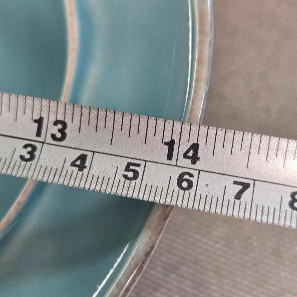 Pottery Barn Cambria Serving Bowl Turquoise 14in Oval Stoneware Portugal Coastal